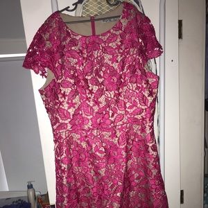 Hot pink lace dress